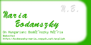 maria bodanszky business card